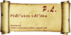 Plávics Lídia névjegykártya